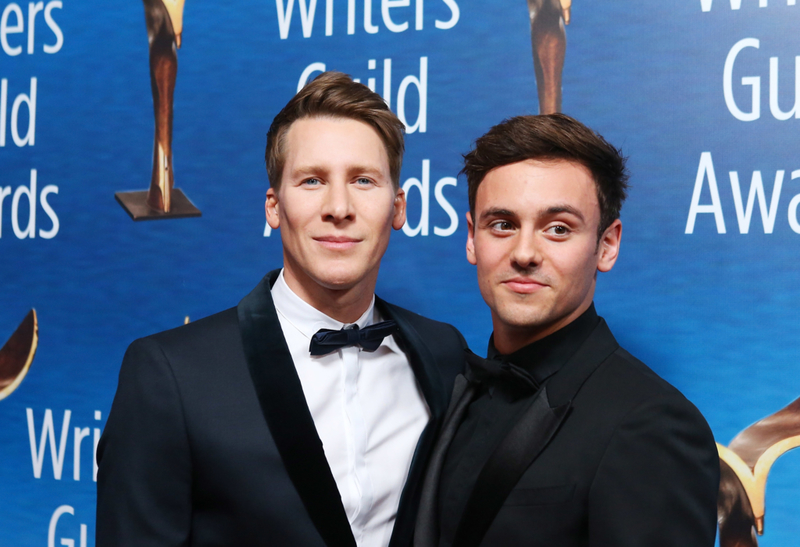 Dustin Lance Black & Tom Daley | Getty Images Photo by Michael Tran/FilmMagic