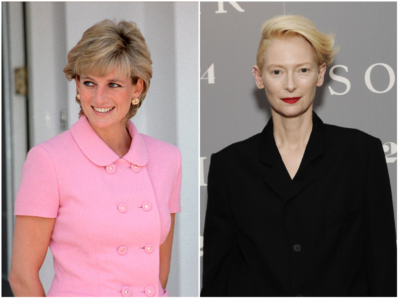 Princess Diana and Tilda Swinton | Getty Images Photo by Tim Graham Photo Library & Daniel Zuchnik 