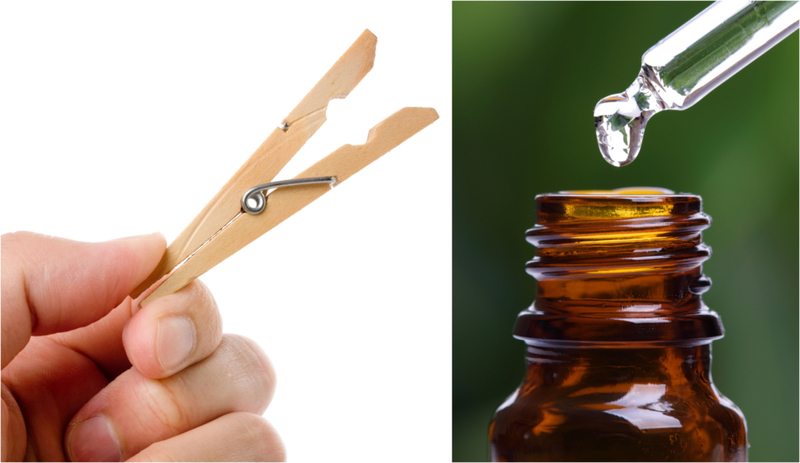 Wooden Clothes Pin and Essential Oils Make for a Great Car Freshener | Alamy Stock Photo