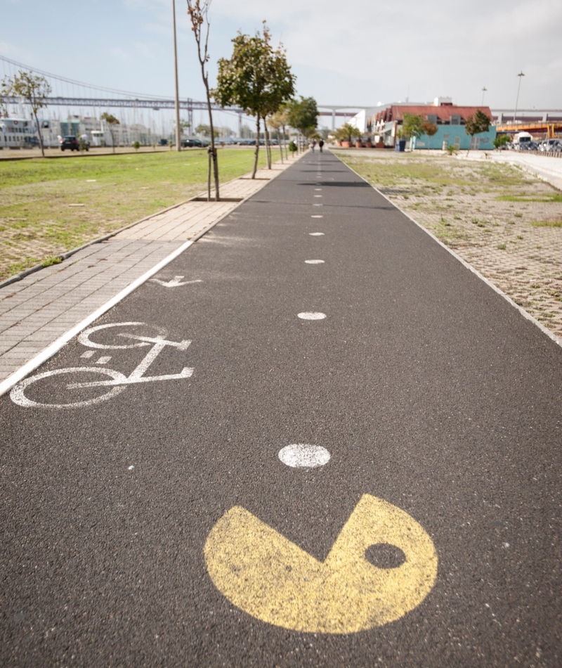 Pac-Man Gobbles Street Reflectors | Alamy Stock Photo by Howard Harrison